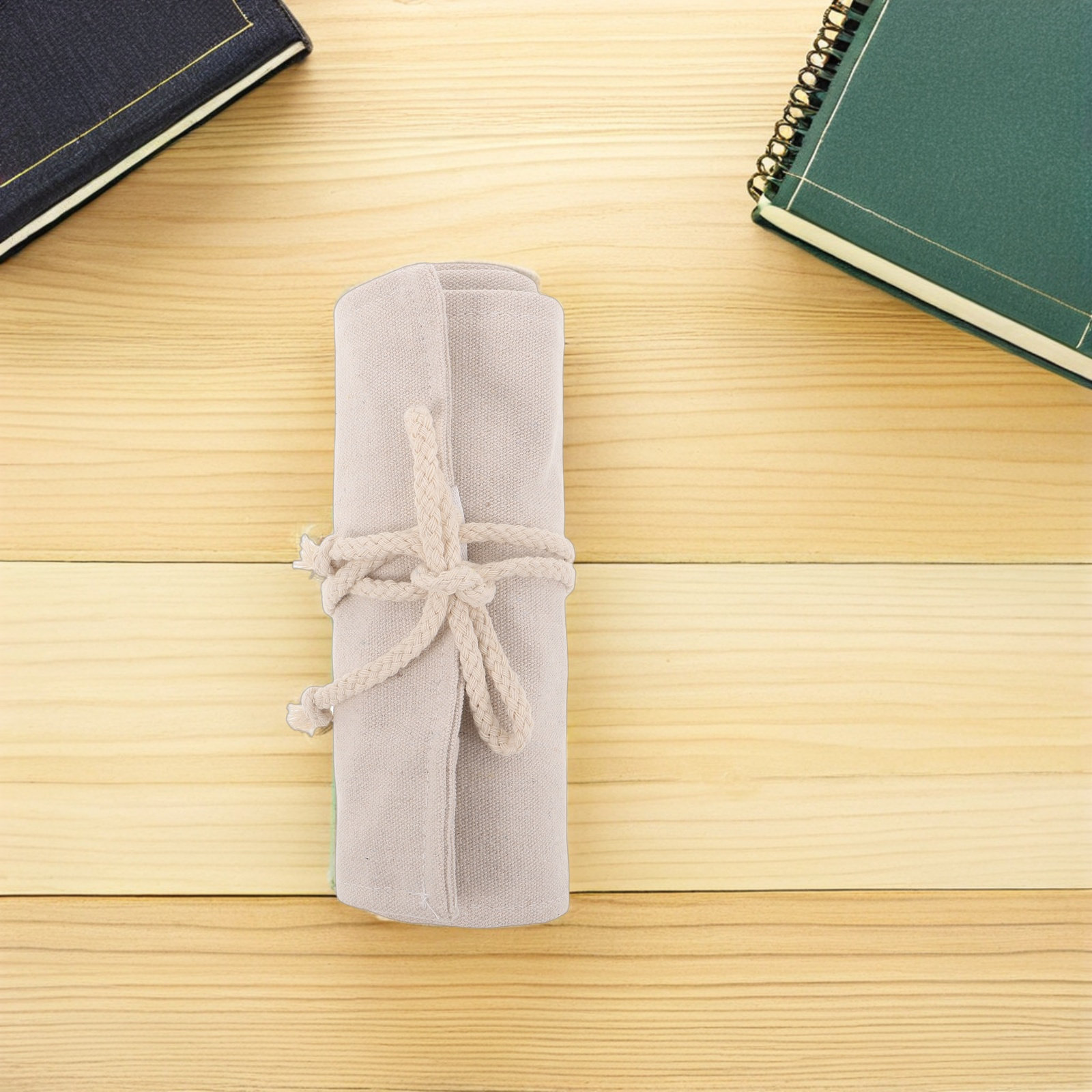 Case With Pencil Holder - 48 Slots Canvas Pencil Roll Up