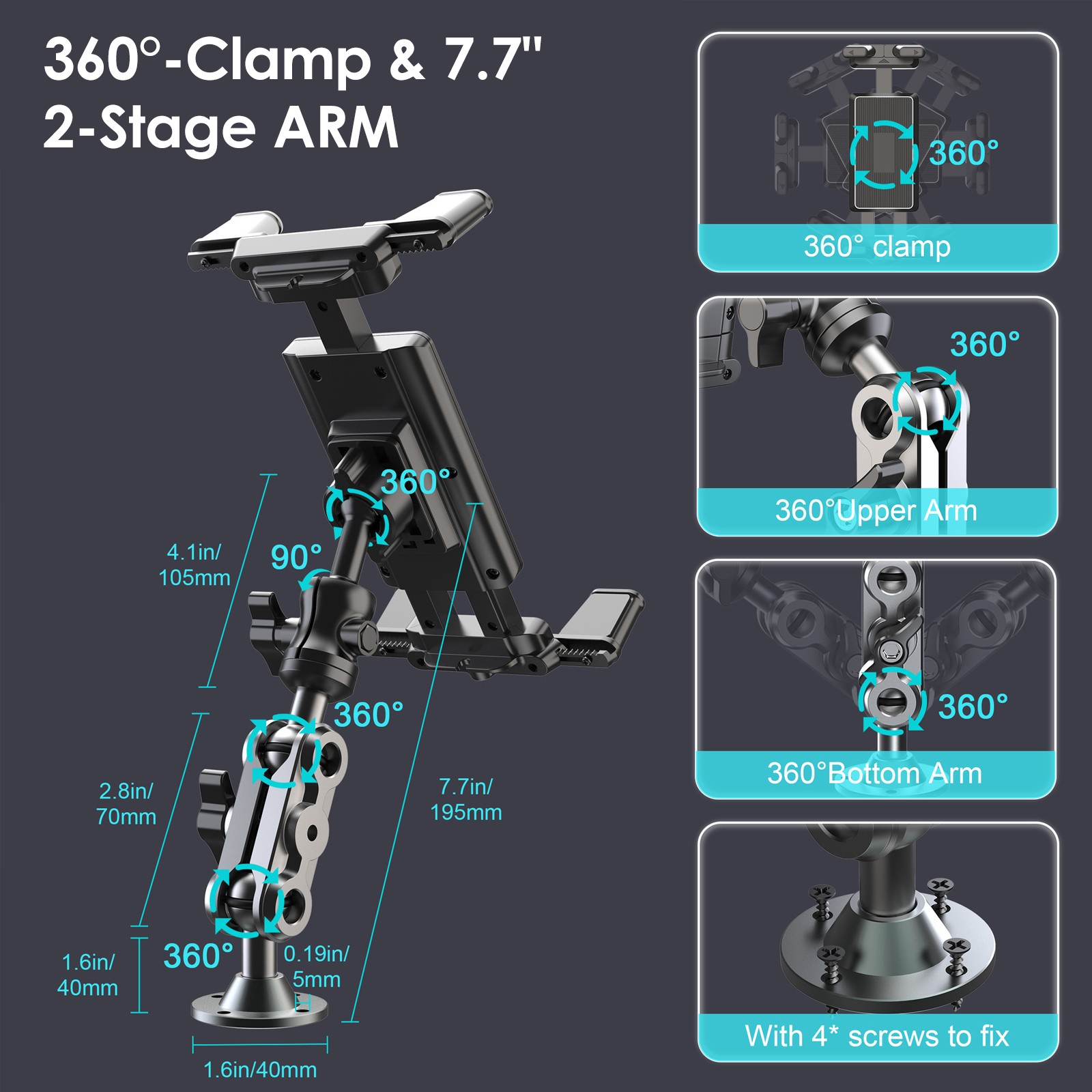 Tablet Mount for Truck Heavy D - đánh giá và giá Tablet Car Mount