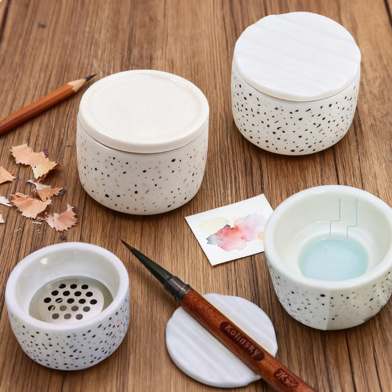 Ceramic Paint Brush Washer Cup - đánh giá và giá Case With Pencil Holder