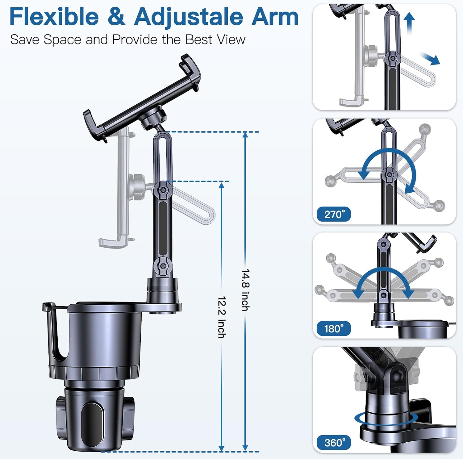 Cup Holder Phone Tablet Mount, - đánh giá và giá Tablet Car Mount